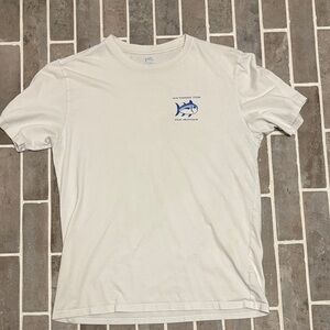 Southern Tide White Tee with Blue Graphic